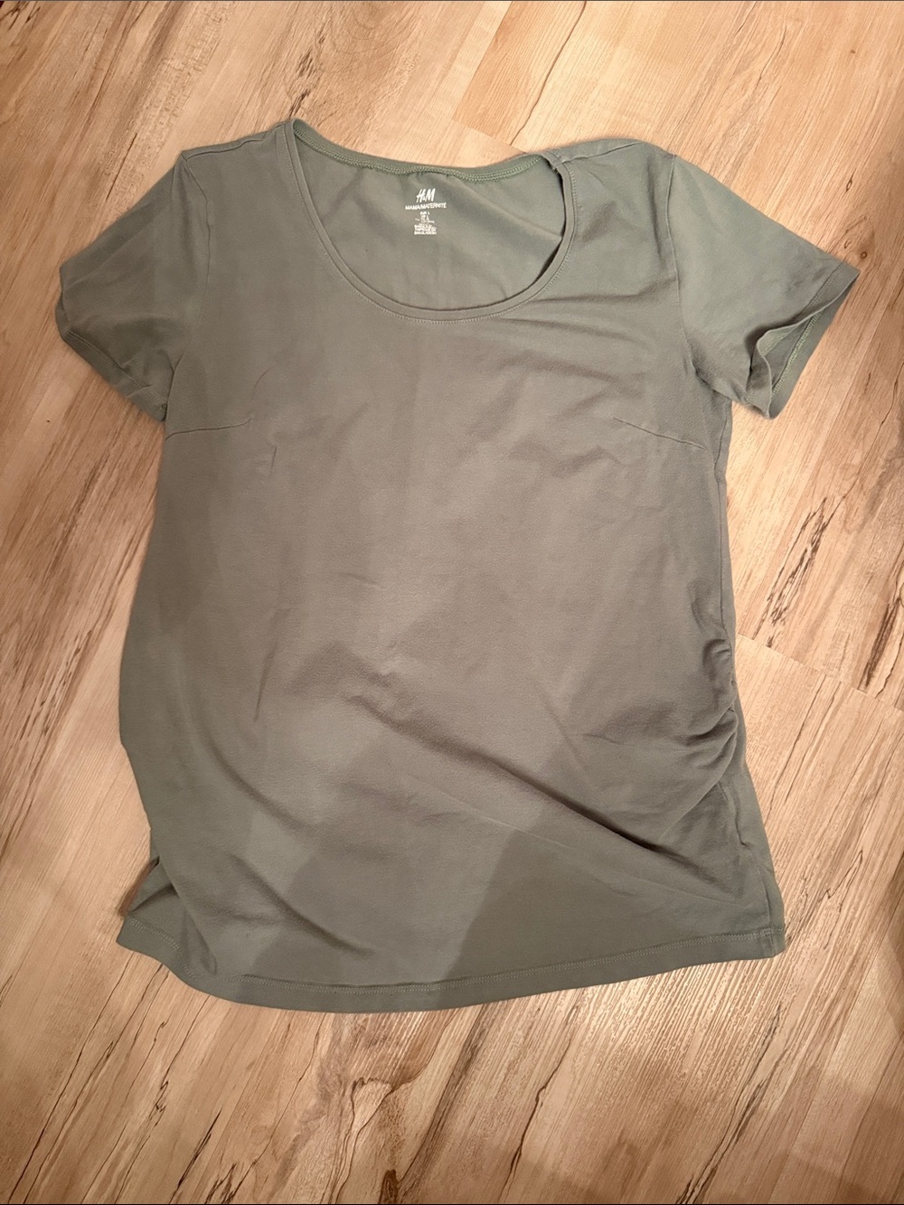 H&M Olive Scoop Neck Short Sleeve Tee